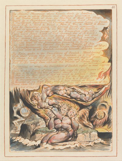 Jerusalem, levy 50, Atlantin vuoret .... tekijältä William Blake