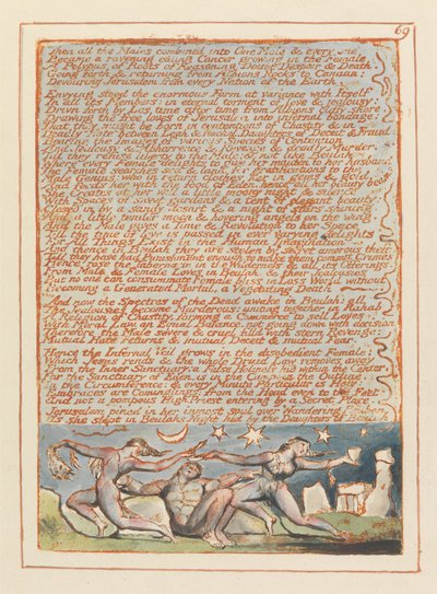 Jerusalem, levy 69, sitten kaikki miehet .... tekijältä William Blake
