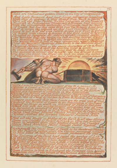 Jerusalem, levy 73, Tällaisia ovat katetronin kultaiset salit .... tekijältä William Blake