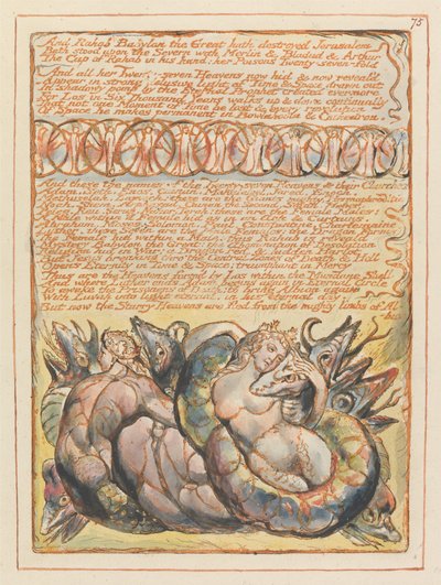 Jerusalem, levy 75, ja Rahab Suuri Babylon .... tekijältä William Blake