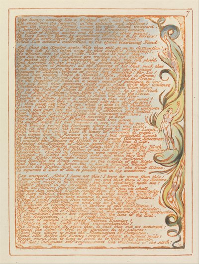 Jerusalem, Plate 7, Oli elävä- panting.... tekijältä William Blake