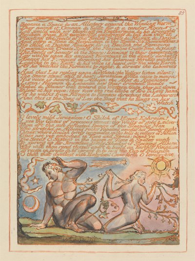 Jerusalem, levy 85, tuli avaruus ja vertauskuva .... tekijältä William Blake