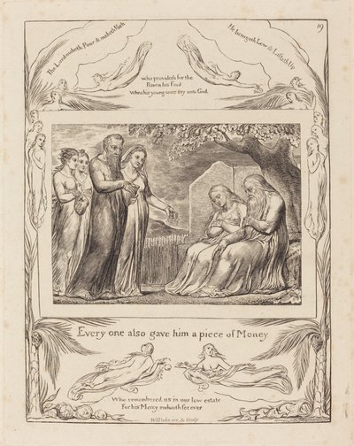Job ottaa vastaan almuja tekijältä William Blake