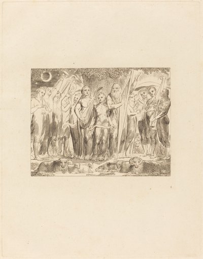 Job ja hänen perheensä on palautettu vaurauteen tekijältä William Blake