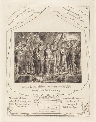 Job ja hänen vaimonsa vaurastuivat, 1825. tekijältä William Blake