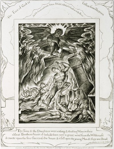 Saatana murskaa Jobin pojat ja tyttäret tekijältä William Blake