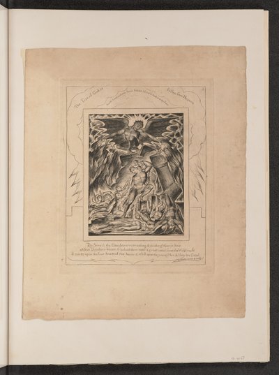 Saatanan valtaama Jobin pojat ja tyttäret, 1825. tekijältä William Blake