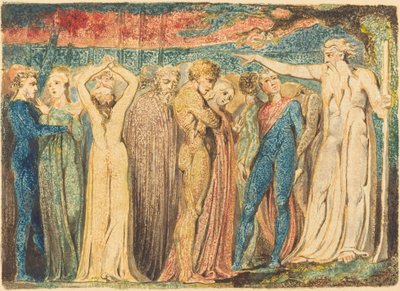 Joseph Arimathealainen saarnaamassa briteille, n. 17941796. tekijältä William Blake