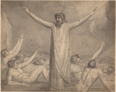 Mooses pysäyttää ruton (?) [etupuoli] tekijältä William Blake