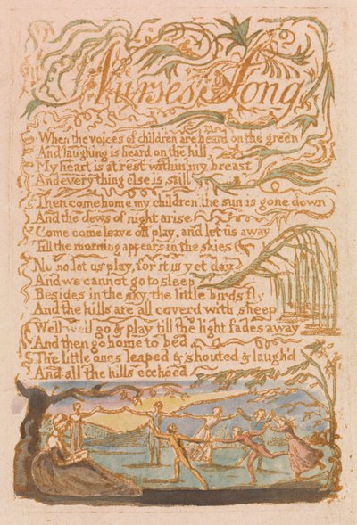Lied der Amme (Platte 22) tekijältä William Blake