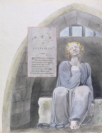 Oodi vastoinkäymisille, suunnittelu 37 teoksesta "The Poems of Thomas Gray" tekijältä William Blake