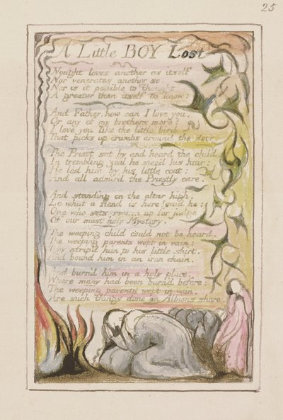 P.124-1950.pt53 Pieni poika kadonnut: levy 53 kappaleesta Songs of Innocence and of Experience (kopio R) n. 1802-08 (etsaus, muste ja wc) tekijältä William Blake