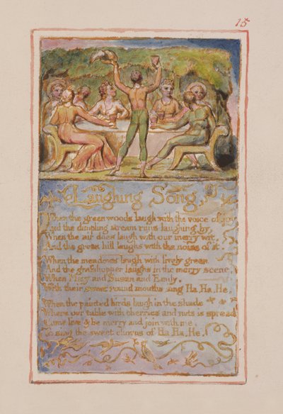P.125-1950.pt15 Naurulaulu: levy 15 kappaleesta Songs of Innocence and of Experience (kopio AA) n. 1815-26 (etsaus, muste ja wc) tekijältä William Blake