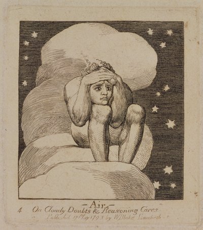 P.440-1985 Air, On Cloudy Doubts and Reasoning Cares, levy 4 "The Gates of Paradise", ensimmäinen pubi. 17. toukokuuta 1793, 1818-25 (viivakaiverrus) tekijältä William Blake
