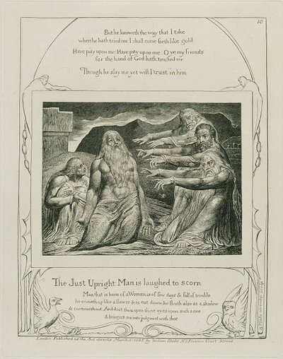 Levy 14, teoksesta "Illustrations of the Book of Job", 1825 (kaiverrus) tekijältä William Blake