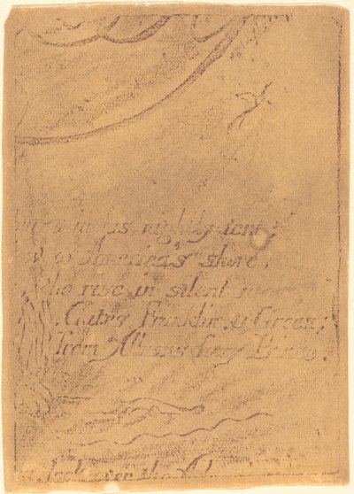 Restrike peruutetun levyn fragmentista "A Prophecy" tekijältä William Blake