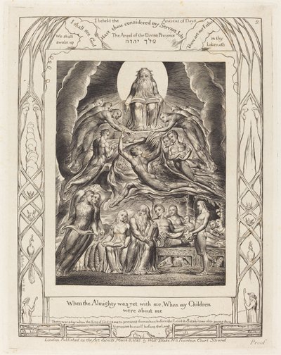Saatana Jumalan valtaistuimen edessä tekijältä William Blake