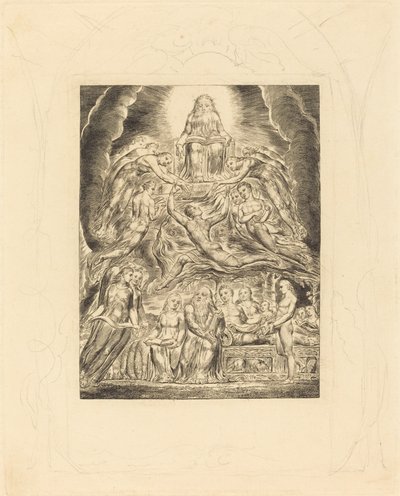 Saatana Jumalan valtaistuimen edessä tekijältä William Blake