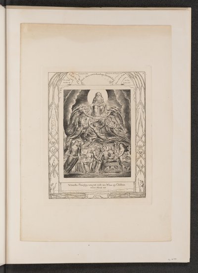 Saatana Jumalan valtaistuimen edessä, 1825. tekijältä William Blake