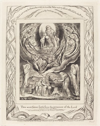 Saatana lähtee ulos Herran läsnäolosta tekijältä William Blake