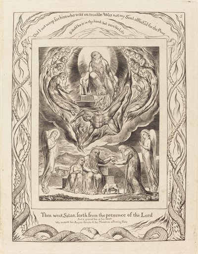 Saatana lähtee ulos Herran läsnäolosta tekijältä William Blake