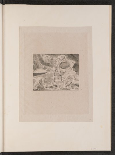 Saatana lyö työtä kiehuen, 1825. tekijältä William Blake