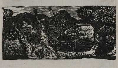 Shepherd Chases Away Wolf, The Pastorals of Vergil tekijältä William Blake
