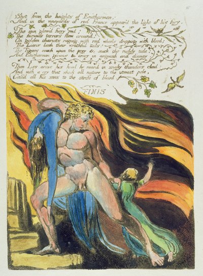Laukaus korkeuksista..., levy 17 kirjasta "Europe, A Prophecy" tekijältä William Blake