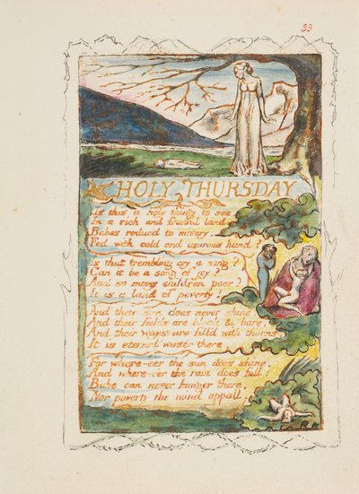 Songs of Innocence and of Experience: Pyhä Torstai, n. 1825. tekijältä William Blake