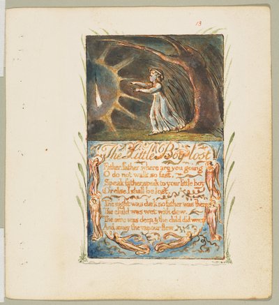 Songs of Innocence and of Experience: Little Boy Lost, ca. 1825. tekijältä William Blake