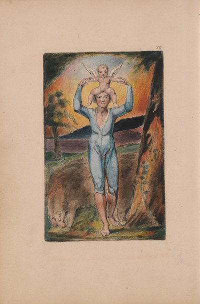Viattomuuden ja kokemuksen lauluja, levy 29, Kokemuksen etukuva (Bentley 28). tekijältä William Blake