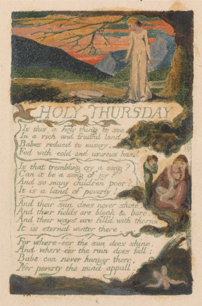 Songs of Innocence and of Experience, levy 38, "Pyhä torstai" (Bentley 33) tekijältä William Blake