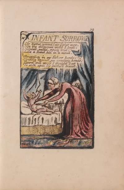 Viattomuuden ja kokemuksen laulut, levy 39, pikkulasten suru (Bentley 48) tekijältä William Blake