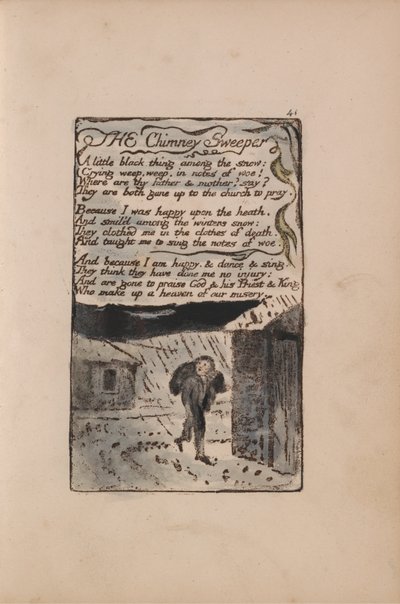 Viattomuuden ja kokemuksen lauluja, levy 41, savupiippu (Bentley 37) tekijältä William Blake