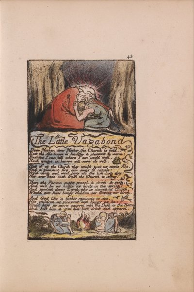 Songs of Innocence and of Experience, levy 43, Pikku Vagabond, (Bentley 45) tekijältä William Blake