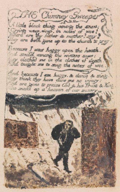 Songs of Innocence and of Experience, levy 45, "The Chimney Sweeper" (Bentley 37) tekijältä William Blake