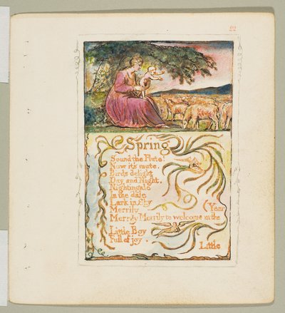 Songs of Innocence and of Experience: Kevät, n. 1825. tekijältä William Blake