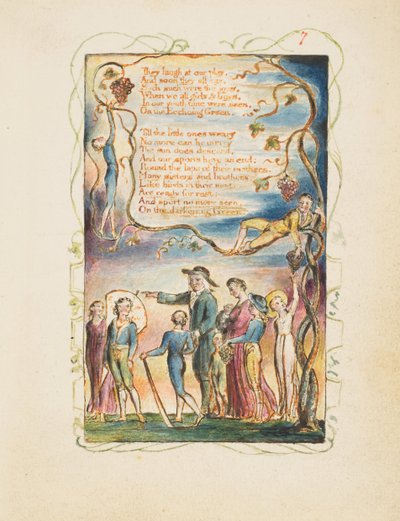 Songs of Innocence and of Experience: The Ecchoing Green toinen levy, n. 1825. tekijältä William Blake