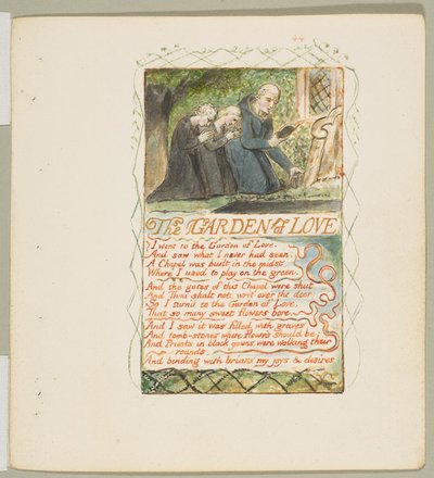 Songs of Innocence and of Experience: The Garden of Love, n. 1825. tekijältä William Blake