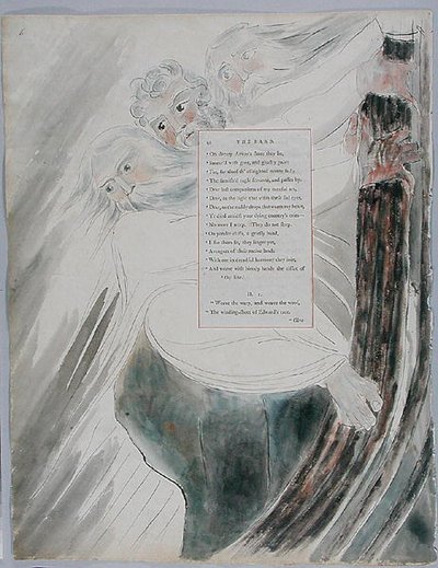 The Bard, design 58 teoksesta "The Poems of Thomas Gray" tekijältä William Blake
