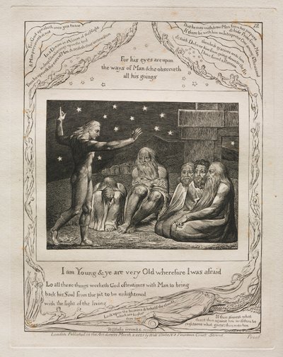 Jobin kirja: Pl. 12, Minä olen nuori ja te olette hyvin vanhoja, minkä vuoksi minä pelkäsin tekijältä William Blake