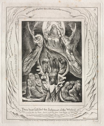 Jobin kirja: Pl. 16, Sinä olet täyttänyt jumalattomien tuomion tekijältä William Blake