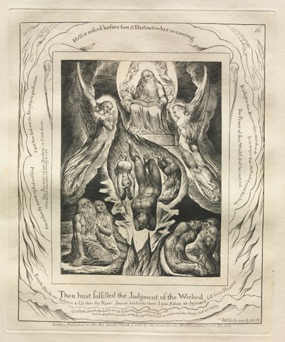 Jobin kirja: Pl. 16, Sinä olet täyttänyt jumalattomien tuomion tekijältä William Blake
