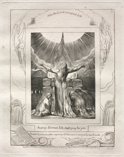 Jobin kirja: Pl. 18, ja palvelijani Job rukoilee puolestasi tekijältä William Blake