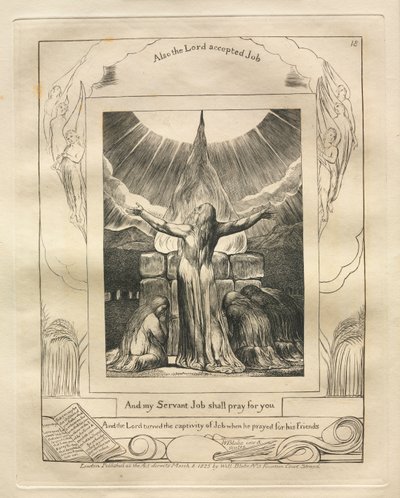 Jobin kirja: Pl. 18, ja palvelijani Job rukoilee puolestasi tekijältä William Blake