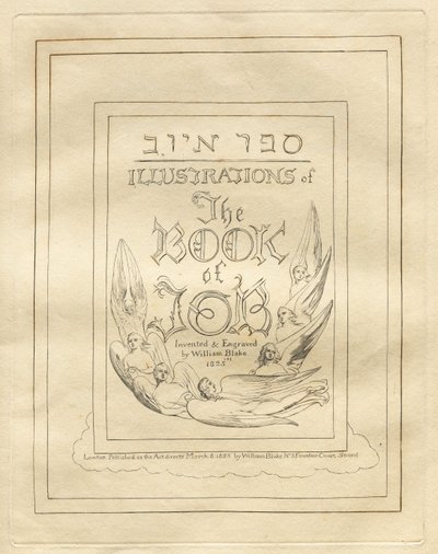 Jobin kirja: Nimilehti, 1825. tekijältä William Blake