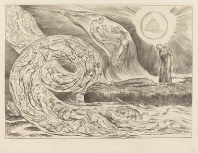 Himoisten ympyrä: Paolo ja Francesca, 1827. tekijältä William Blake
