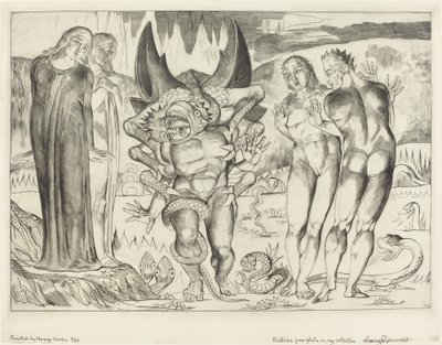 Varkaiden ympyrä; Agnolo Brunelleschi Kuusijalkaisen käärmeen kimppuun tekijältä William Blake