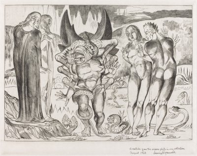 Varkaiden ympyrä; Agnolo Brunelleschi Kuusijalkaisen käärmeen kimppuun tekijältä William Blake