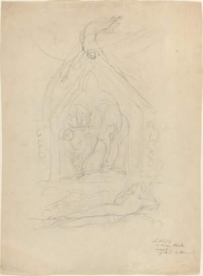 Rauhan laskeutuminen [recto] tekijältä William Blake